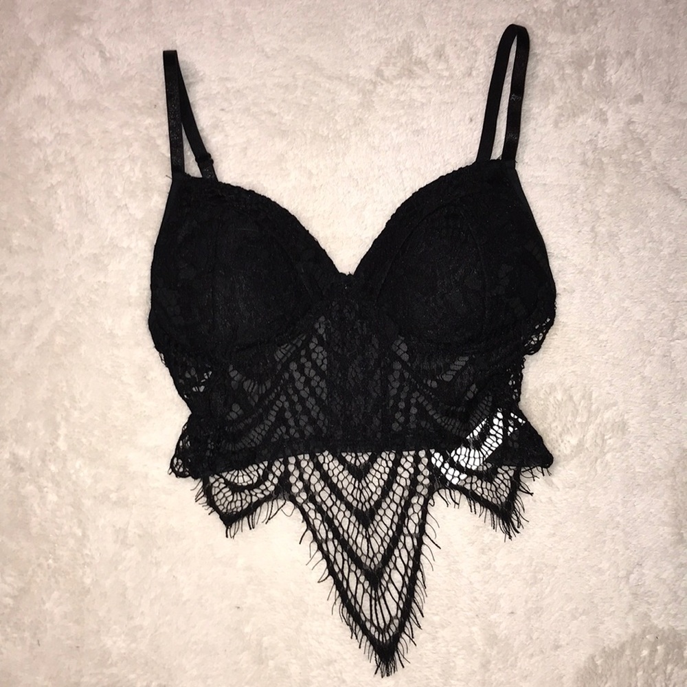 Black Lace front Bralette